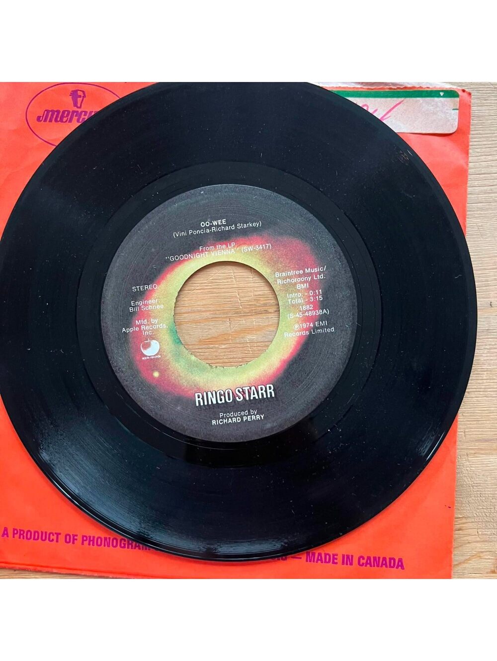 Ringo Starr - Oo-Wee/It's all Down to Goodnight Vienna 45rpm VG+ R07